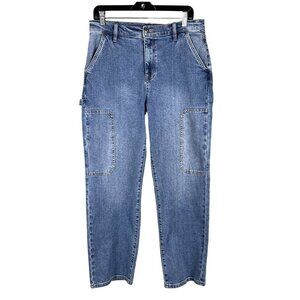NWT And Now This Womens US 10 Utility Denim Jeans High Rise Straight Leg Skater